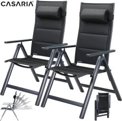 Casaria Tuinstoel Aluminium - 2 Stuks Inklapbaar - Antraciet 32 Casaria Tuinstoel Aluminium - 2 Stuks Inklapbaar - Antraciet -Philips Hue Winkel 1200x1195 5