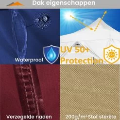 Easy Up Partytent - Partytent - Paviljoen - Partytent Opvouwbaar - Partytent 3x3 - Partytent Met Zijwanden - Inclusief Trolley - Waterdicht - UV 50+ Bescherming - Met Ramen - 16 Kg - Staal - Antraciet - 300 X 300 Cm -Philips Hue Winkel 1200x1195 7