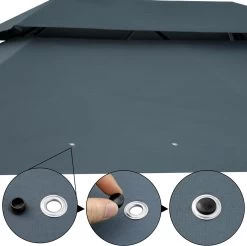 Casaria Paviljoen Topas 3x4m - UV-bescherming 50+ - Antraciet -Philips Hue Winkel 1200x1195 8