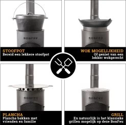 BonFeu Bongiano SP Zwart Tuinhaard - L 30 X B 30 X H 142 Cm - Staal - Zwart - Tuinhaard - Terrasverwarming - Terrasverwarmers - Tuinkachel - Terraskachel - Houtkachel - Kachels -Philips Hue Winkel 1200x1196 22