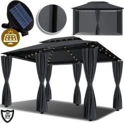 El Jardin - Partytent - 4x3 - Waterdicht Dak - Wanden - Solar - Antraciet Paviljoen -Philips Hue Winkel 1200x1197 13