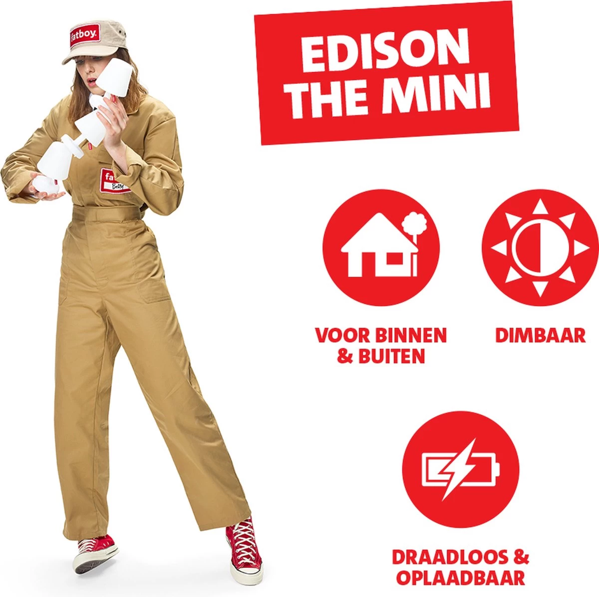 Fatboy Edison The Mini - 3 Kleine Witte Tafellampjes - Oplaadbare Bedlampjes - Slaapkamer Lamp Nachtkastje - Draadloos 7 Fatboy Edison The Mini - 3 Kleine Witte Tafellampjes - Oplaadbare Bedlampjes - Slaapkamer Lamp Nachtkastje - Draadloos - Afbeelding 5