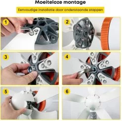 Merkloos Windmolen Generator - 500W - Nylon Vezelbladen - Start Bij Lage Windsnelheid - Windturbine - Windmolen -Philips Hue Winkel 1200x1197 47