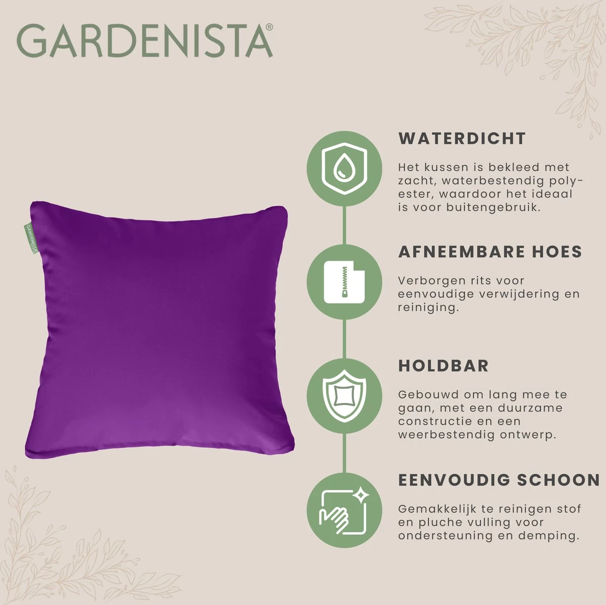 Gardenista Sierkussens - Hollow Fibre Gevuld 45cm Binnenkussen - Tuinkussens Voor Binnen En Buiten - Kussentjes Woonkamer 9 Gardenista Sierkussens - Hollow Fibre Gevuld 45cm Binnenkussen - Tuinkussens Voor Binnen En Buiten - Kussentjes Woonkamer - Afbeelding 7