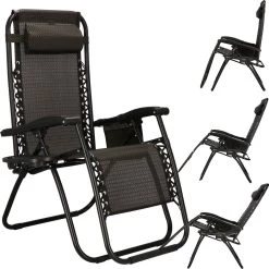 Springos Tuinstoel | Ligstoel | Opvouwbaar | Verstelbaar | Ergonomische Hoofdsteun | Bruin / Zwart -Philips Hue Winkel 1200x1198 3