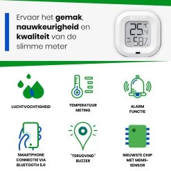 YUCONN Hygrometer Bluetooth - Temperatuurmeter Binnen En Buiten - Weerstation Draadloos - Luchtvochtigheidsmeter Binnen En Buiten - Digitaal Gratis App 17 YUCONN Hygrometer Bluetooth - Temperatuurmeter Binnen En Buiten - Weerstation Draadloos - Luchtvochtigheidsmeter Binnen En Buiten - Digitaal Gratis App -Philips Hue Winkel 1200x1198 57