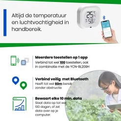 YUCONN Hygrometer Bluetooth - Temperatuurmeter Binnen En Buiten - Weerstation Draadloos - Luchtvochtigheidsmeter Binnen En Buiten - Digitaal Gratis App 18 YUCONN Hygrometer Bluetooth - Temperatuurmeter Binnen En Buiten - Weerstation Draadloos - Luchtvochtigheidsmeter Binnen En Buiten - Digitaal Gratis App -Philips Hue Winkel 1200x1198 58