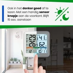 YUCONN Weerstation Hygrometer - Luchtvochtigheidsmeter - Binnen En Buiten - Draadloos Met Buitensensor - Digitaal - Wit 14 YUCONN Weerstation Hygrometer - Luchtvochtigheidsmeter - Binnen En Buiten - Draadloos Met Buitensensor - Digitaal - Wit -Philips Hue Winkel 1200x1198 65