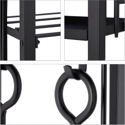 Relaxdays Brandhoutrek Met Haardstel - Vierdelig - Houtopslag - Zwart - Haardhout Opslag -Philips Hue Winkel 1200x1198 73