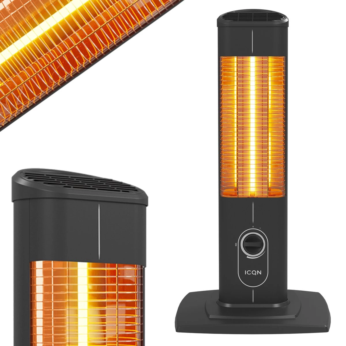 ICQN Infrarood Kachel, Terrasverwarmer, Elektrische Verwarming - 1500W - Voor Binnen En Buiten 3 ICQN Infrarood Kachel, Terrasverwarmer, Elektrische Verwarming - 1500W - Voor Binnen En Buiten