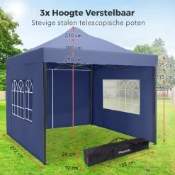 LifeGoods Partytent - 3x3 M - Zijwanden - Easy Up - Opvouwbaar - Waterdicht - Draagtas Met Wieltjes - Donkerblauw 16 LifeGoods Partytent - 3x3 M - Zijwanden - Easy Up - Opvouwbaar - Waterdicht - Draagtas Met Wieltjes - Donkerblauw -Philips Hue Winkel 1200x1200 1009