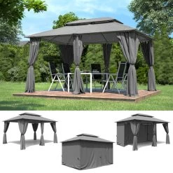 El Jardin - Partytent - 4x3 - Waterdicht Dak - Wanden - Solar - Antraciet Paviljoen -Philips Hue Winkel 1200x1200 1019