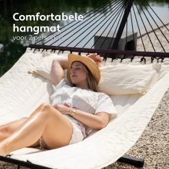 Vita5 Hangmat Met Standaard En Spreidstok – 2 Persoons – Incl. Bekerhouder - Afneembaar Kussen – Uv-bestendig – Beige 17 Vita5 Hangmat Met Standaard En Spreidstok – 2 Persoons – Incl. Bekerhouder - Afneembaar Kussen – Uv-bestendig – Beige -Philips Hue Winkel 1200x1200 105