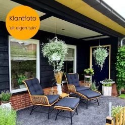 BUITEN Living Dex Wicker Loungestoel Tuin Incl. Wicker Voetenbank | Wicker + Aluminium | Bamboe Antraciet -Philips Hue Winkel 1200x1200 11