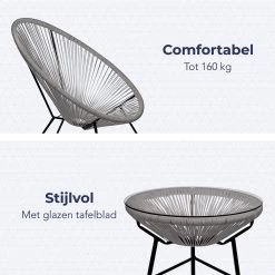 LifeGoods Acapulco Bistroset - 3-Delig - Tuinset Met Bijzettafel - Grijs 14 LifeGoods Acapulco Bistroset - 3-Delig - Tuinset Met Bijzettafel - Grijs -Philips Hue Winkel 1200x1200 1107