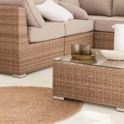 Premium Loungeset - VITTORIA - Rond Wicker– 5 Plaatsen, Naturel/beige -Philips Hue Winkel 1200x1200 1176