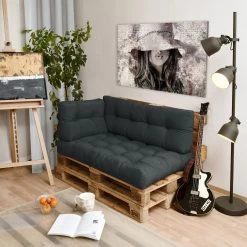 Beautissu Style – Palletkussen Set – 1x Zitkussen 120x80 Cm & 1x Rugkussen 120x40 Cm – Graphiet Grijs -Philips Hue Winkel 1200x1200 1287