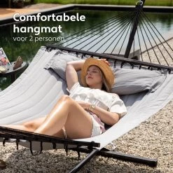 Vita5 Hangmat Met Standaard En Spreidstok – 2 Persoons – Incl. Bekerhouder - Afneembaar Kussen – Uv-bestendig – Lichtgrijs -Philips Hue Winkel 1200x1200 1296