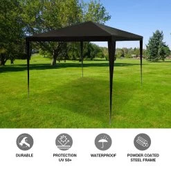 MaxxGarden Partytent - Paviljoen - 3x3 - Waterdicht - Zwart -Philips Hue Winkel 1200x1200 130