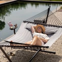 Vita5 Hangmat Met Standaard En Spreidstok – 2 Persoons – Incl. Bekerhouder - Afneembaar Kussen – Uv-bestendig – Lichtgrijs -Philips Hue Winkel 1200x1200 1302