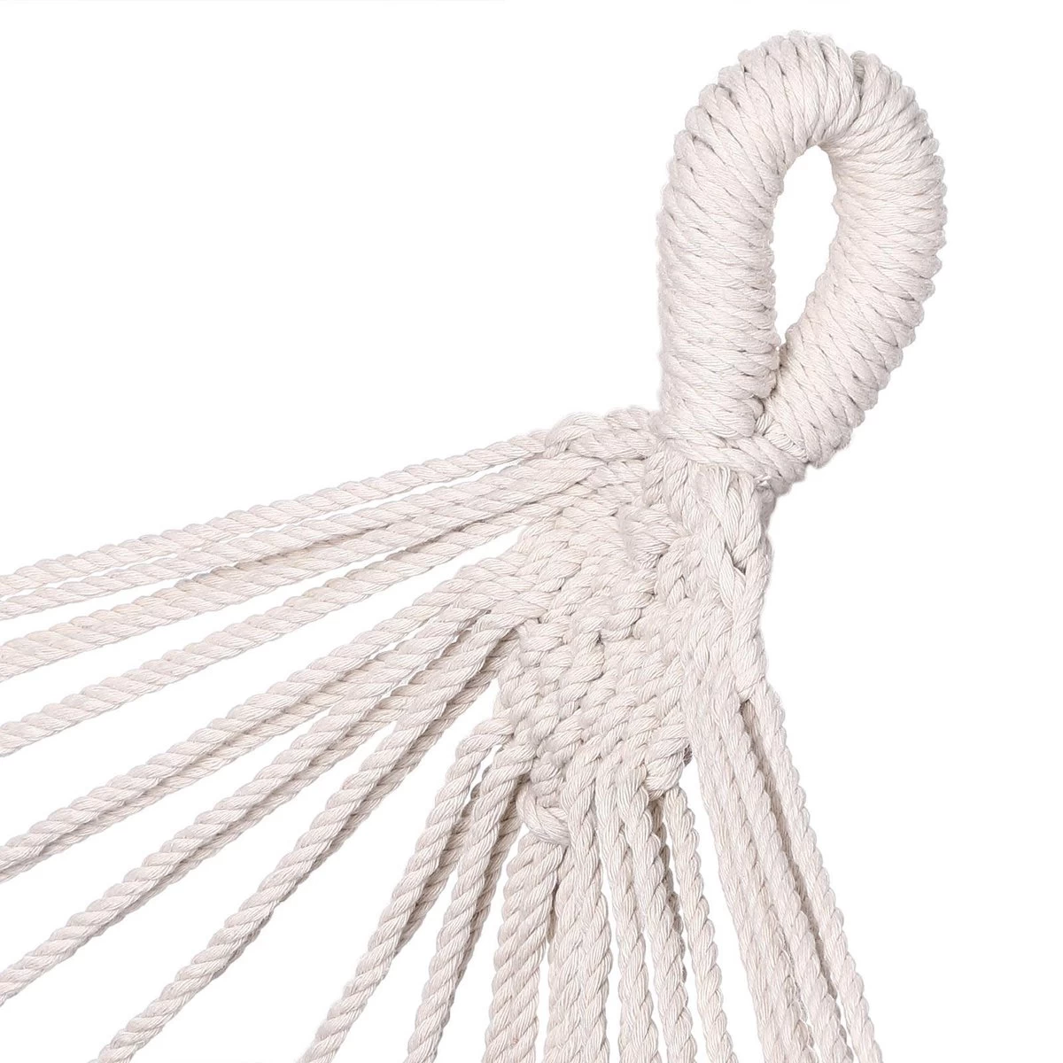 Detex Hangmat Met Franjes - 320x150cm – Belastbaar Tot 300kg Beige 6 Detex Hangmat Met Franjes - 320x150cm – Belastbaar Tot 300kg Beige - Afbeelding 4