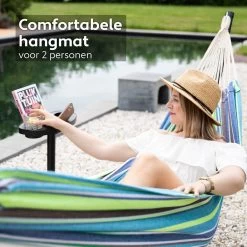 Vita5 Hangmat Met Standaard – 2 Persoons – Incl. Bekerhouder – 205kg Draaggewicht – Groen/Blauw -Philips Hue Winkel 1200x1200 1340