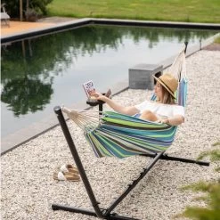 Vita5 Hangmat Met Standaard – 2 Persoons – Incl. Bekerhouder – 205kg Draaggewicht – Groen/Blauw -Philips Hue Winkel 1200x1200 1345