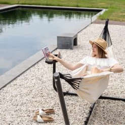 Vita5 Hangmat Met Standaard – 2 Persoons – Incl. Bekerhouder – 205kg Draaggewicht – Beige/Wit -Philips Hue Winkel 1200x1200 1350