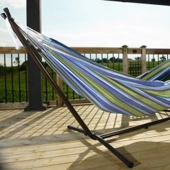 Hangmat Met Standaard En Opbergtas – 2 Persoons – Max. Draaggewicht 200Kg – Hangmatset – Hangmatten – Hang Mat Voor Binnen En Buiten – Hangmatstandaard – Hammock – Blauw / Groen -Philips Hue Winkel 1200x1200 1361