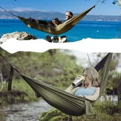 IBright Hangmat XXL - Complete Set – Incl. Karabijnhaken En Riemen - Tot 200 Kg - 270x140cm - Leger Groen -Philips Hue Winkel 1200x1200 1369