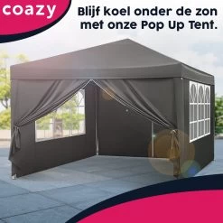 Waterdichte Partytent 3x3 Meter Opvouwbaar Met Zijwanden- Paviljoen Met Zijpanelen - Easy Up - Pop-up Tent Met Haringen, Touw En Anti Slip Poten -Philips Hue Winkel 1200x1200 137