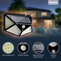 Niceey Solar Buitenlamp Met Bewegingssensor - 100 LED's - Wit Licht - Zonne-Energie - Wandlampen - Buiten Lamp - IP65 Waterdicht - 2 Stuks 13 Niceey Solar Buitenlamp Met Bewegingssensor - 100 LED's - Wit Licht - Zonne-Energie - Wandlampen - Buiten Lamp - IP65 Waterdicht - 2 Stuks -Philips Hue Winkel 1200x1200 1387