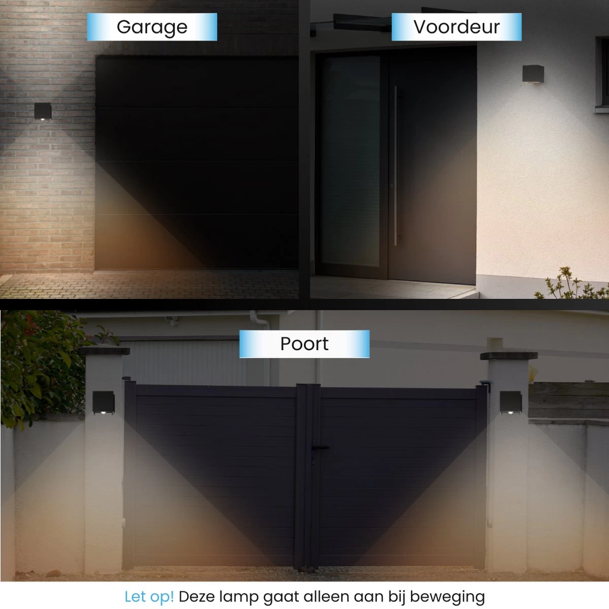 HappyLEDS® Wandlamp Met Bewegingssensor - Wandlamp Voor Binnen En Buiten - Buitenlamp Voordeelverpakking- Zwart - 2 Stuks 5 HappyLEDS® Wandlamp Met Bewegingssensor - Wandlamp Voor Binnen En Buiten - Buitenlamp Voordeelverpakking- Zwart - 2 Stuks - Afbeelding 3