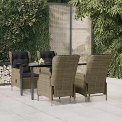 VidaXL 5-delige Tuinset Poly Rattan Bruin