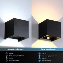 HappyLEDS® Wandlamp Met Bewegingssensor - Wandlamp Voor Binnen En Buiten - Buitenlamp Voordeelverpakking- Zwart - 2 Stuks 21 HappyLEDS® Wandlamp Met Bewegingssensor - Wandlamp Voor Binnen En Buiten - Buitenlamp Voordeelverpakking- Zwart - 2 Stuks -Philips Hue Winkel 1200x1200 1422