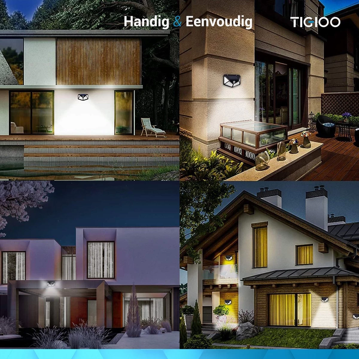 TIGIOO Solar LED Tuinverlichting Met Bewegingssensor - Wandlamp Buitenlamp - Tuinlamp Op Zonneenergie - (2Pack) 7 TIGIOO Solar LED Tuinverlichting Met Bewegingssensor - Wandlamp Buitenlamp - Tuinlamp Op Zonneenergie - (2Pack) - Afbeelding 5