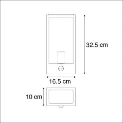 QAZQA Rotterdam - Moderne Wandlamp Met Bewegingsmelder | Bewegingssensor | Sensor Voor Buiten - 1 Lichts - D 110 Mm - Zwart - Buitenverlichting -Philips Hue Winkel 1200x1200 1433