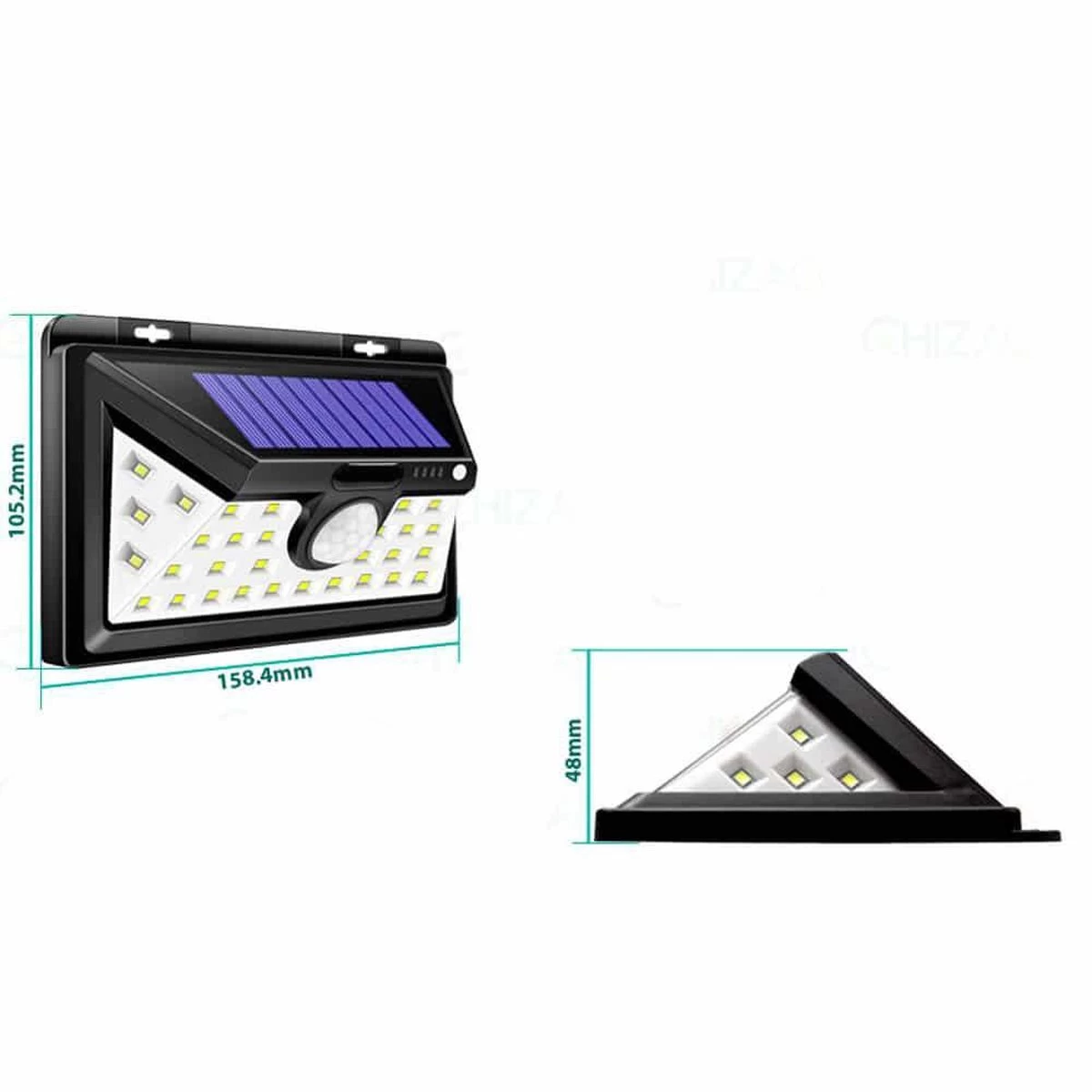 SensaHome Solar Lamp 34 Led Met Bewegingssensor Voor Buitenverlichting | Slimme Lamp | Energievriendelijk Op Zonne-energie | Buitenverlichting Wandlamp Met Sensor En Led 15 SensaHome Solar Lamp 34 Led Met Bewegingssensor Voor Buitenverlichting | Slimme Lamp | Energievriendelijk Op Zonne-energie | Buitenverlichting Wandlamp Met Sensor En Led - Afbeelding 13