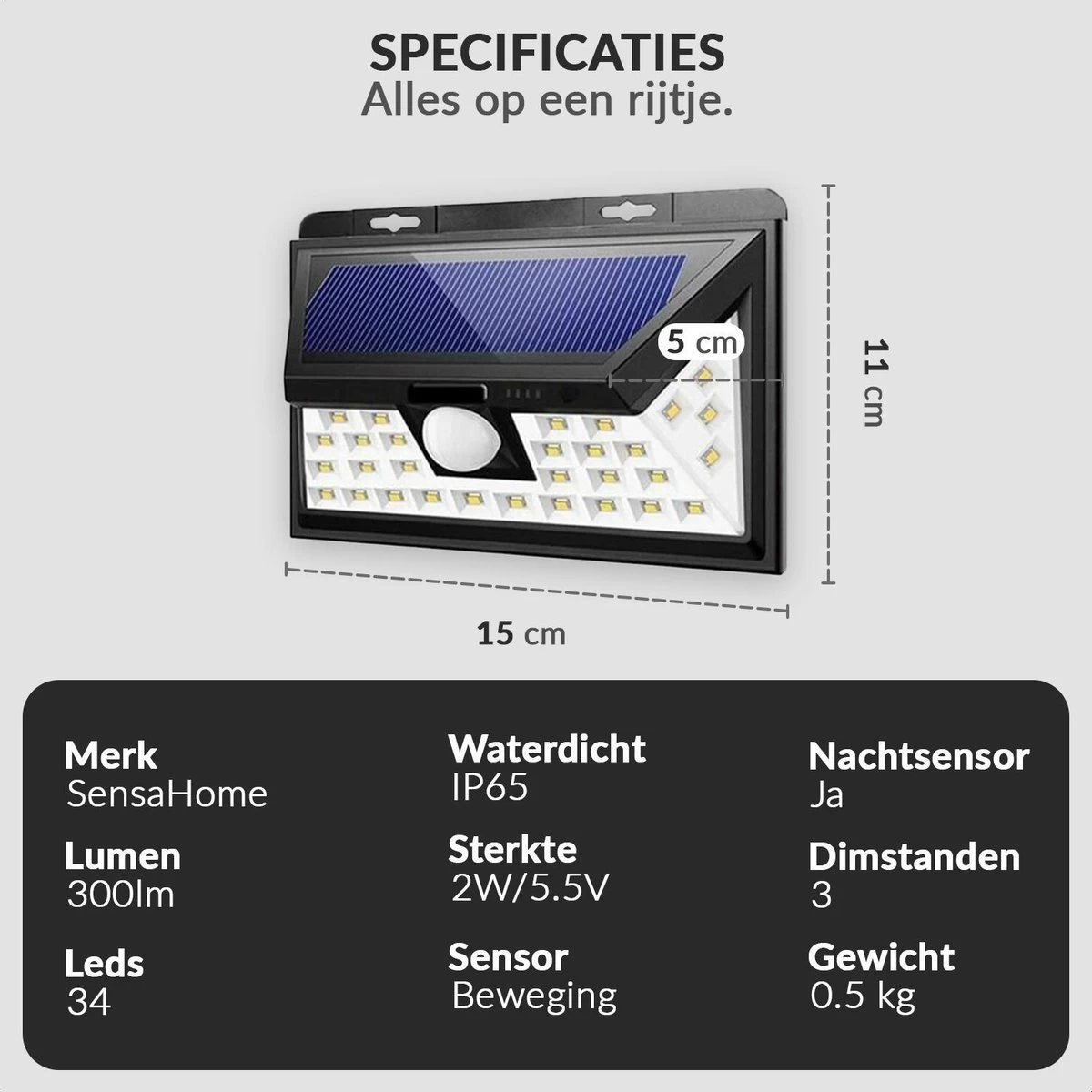 SensaHome Solar Lamp 34 Led Met Bewegingssensor Voor Buitenverlichting | Slimme Lamp | Energievriendelijk Op Zonne-energie | Buitenverlichting Wandlamp Met Sensor En Led 21 SensaHome Solar Lamp 34 Led Met Bewegingssensor Voor Buitenverlichting | Slimme Lamp | Energievriendelijk Op Zonne-energie | Buitenverlichting Wandlamp Met Sensor En Led - Afbeelding 19