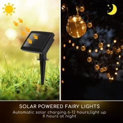 Aigostar 10VRG Solar Lichtsnoer - Lichtslinger Op Zonne-energie - Lampjes Slinger - 20 Transparante LED - 3000K - 5.8 Meter -Philips Hue Winkel 1200x1200 1455