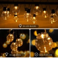 Aigostar 10VRG Solar Lichtsnoer - Lichtslinger Op Zonne-energie - Lampjes Slinger - 20 Transparante LED - 3000K - 5.8 Meter -Philips Hue Winkel 1200x1200 1457