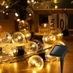 Aigostar 10VRG Solar Lichtsnoer - Lichtslinger Op Zonne-energie - Lampjes Slinger - 20 Transparante LED - 3000K - 5.8 Meter -Philips Hue Winkel 1200x1200 1460