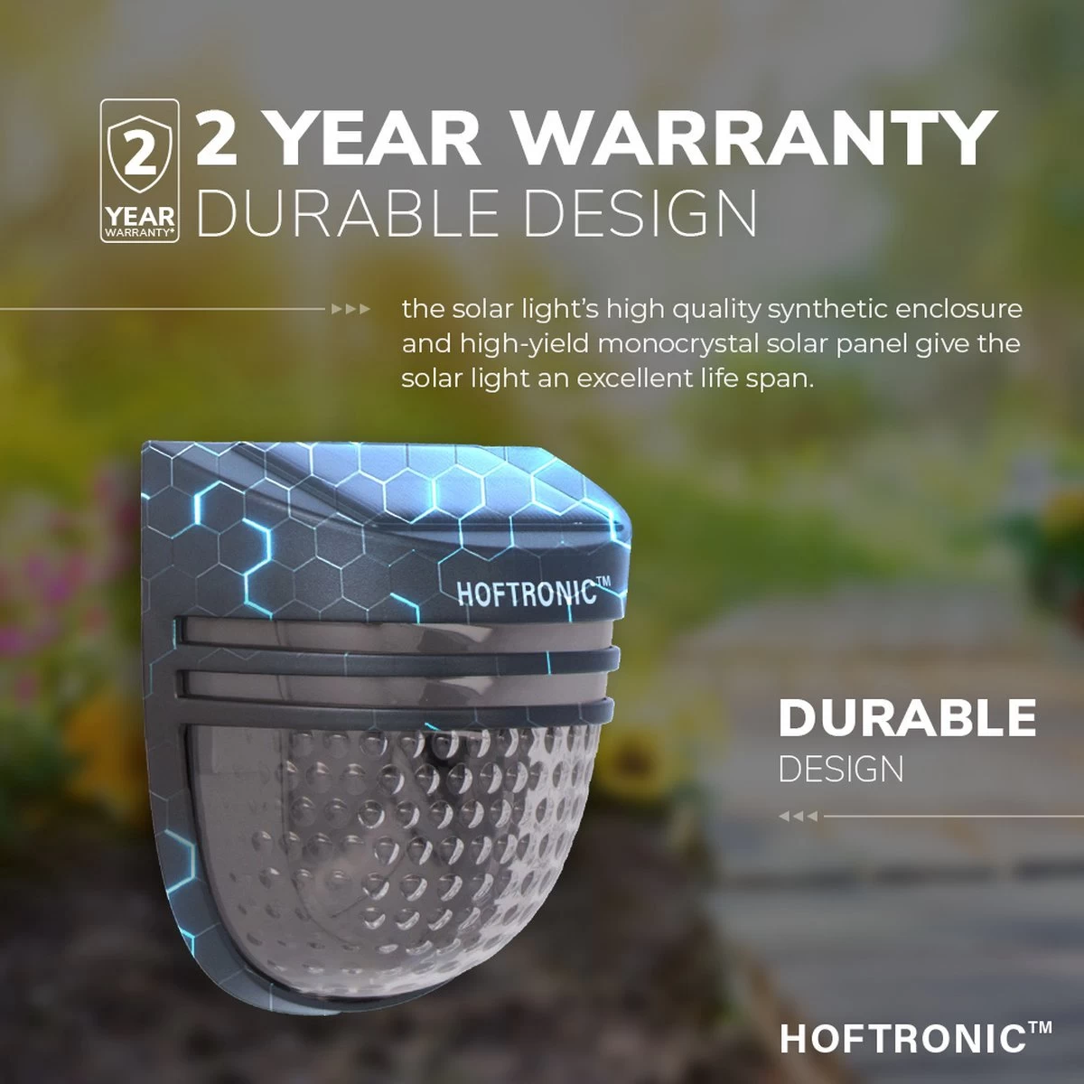 4x HOFTRONIC Tropo - Solar Wandlamp Buiten - IP65 Waterdicht - Wintersolar Technologie Monokristal Zonnepaneel - 3000K Warm Wit (sfeervol) - Solar Tuinverlichting Op Zonne Energie 8 4x HOFTRONIC Tropo - Solar Wandlamp Buiten - IP65 Waterdicht - Wintersolar Technologie Monokristal Zonnepaneel - 3000K Warm Wit (sfeervol) - Solar Tuinverlichting Op Zonne Energie - Afbeelding 6