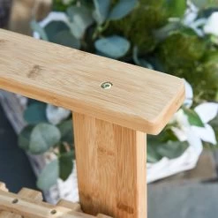 Outsunny Tuin Schommelstoel, Relaxstoel, Tuinstoel, Bamboe Multiplex Naturel 84A-171 -Philips Hue Winkel 1200x1200 155