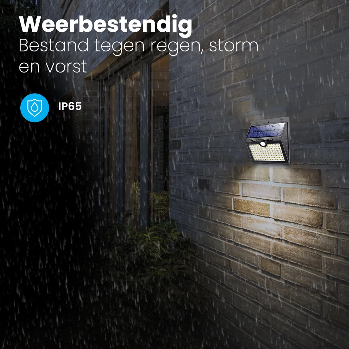 Auronic Buitenlamp - Zonne-energie - 2 Stuks - Bewegingssensor - 97 LED's - Wandlamp - IP65 - Zwart 11 Auronic Buitenlamp - Zonne-energie - 2 Stuks - Bewegingssensor - 97 LED's - Wandlamp - IP65 - Zwart - Afbeelding 9