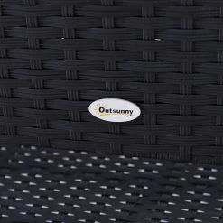 Outsunny Polyrotan Tuinbank 2-zits Parkbank Bank Staal Zwart 867-022 -Philips Hue Winkel 1200x1200 157