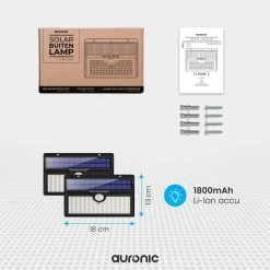 Auronic Buitenlamp - Zonne-energie - 2 Stuks - Bewegingssensor - 78 LED's - Wandlamp - IP65 - Zwart -Philips Hue Winkel 1200x1200 1571