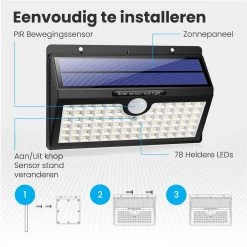 Auronic Buitenlamp - Zonne-energie - 2 Stuks - Bewegingssensor - 78 LED's - Wandlamp - IP65 - Zwart -Philips Hue Winkel 1200x1200 1574