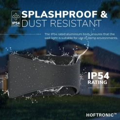 HOFTRONIC Lowa - LED Wandlamp Rechthoek - Up And Down Light (2 Lichts) - 6 Watt 3000K Warm Wit Licht - Modern Design - IP54 Waterdicht - Geschikt Als Binnen En Buiten Wandlamp - 3 Jaar Garantie -Philips Hue Winkel 1200x1200 1605