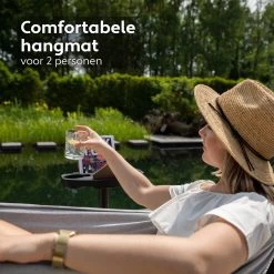 Vita5 Hangmat Met Standaard – 2 Persoons – Incl. Bekerhouder – 205kg Draaggewicht – Grijs -Philips Hue Winkel 1200x1200 162